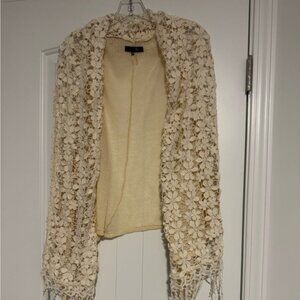 RYU Vest Ivory Lace Sleeveless Dainty Fairy Romantic Feminine Boho Size Medium